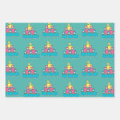 Leuke kleurrijke lama alpaca dieren blauwgroen inpakpapier vel (Voorkant 2)