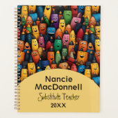 Leuke Kleurrijke Leraar Tutoring Pen Patroon Planner (Voorkant)