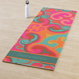 Leuke kleurrijke levendige Abstracte swirls-inspir Yogamat