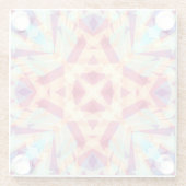 Leuke kleurrijke levendige vrolijke maximalistisch glazen onderzetter (Achterkant)