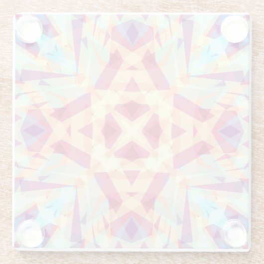 Leuke kleurrijke levendige vrolijke maximalistisch glazen onderzetter (Achterkant)