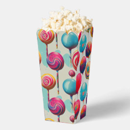 Leuke Kleurrijke Lolly's Popcorn Bedankdoosjes
