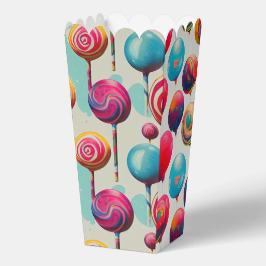 Leuke Kleurrijke Lolly's Popcorn Bedankdoosjes (Voorkant)