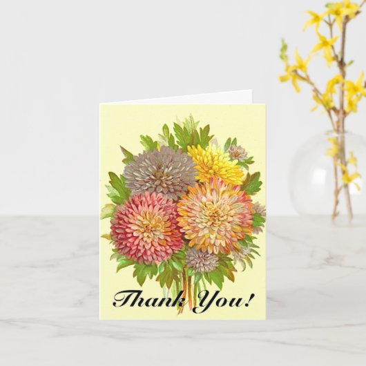 Leuke, kleurrijke,  look bloemen "Dank je!" Kaart (Gele Bloem)