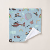 Leuke kleurrijke luchtvaart gepersonaliseerd bad handdoek (Wasdoekje)
