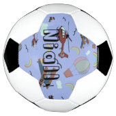 Leuke kleurrijke luchtvaart gepersonaliseerd voetbal (Gedraaid)
