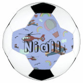 Leuke kleurrijke luchtvaart gepersonaliseerd voetbal (Voorkant)