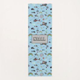 Leuke kleurrijke luchtvaart gepersonaliseerd yogamat