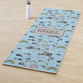 Leuke kleurrijke luchtvaart gepersonaliseerd yogamat