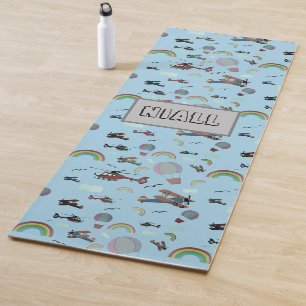 Leuke kleurrijke luchtvaart gepersonaliseerd yogamat