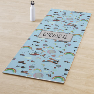 Leuke kleurrijke luchtvaart gepersonaliseerd yogamat