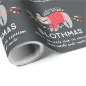 Leuke kleurrijke luiaard kerst cadeaupapier (Rol Hoek)