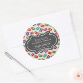 Leuke Kleurrijke Macarons Patroon Kaars Zeep Geur Ronde Sticker (Envelop)