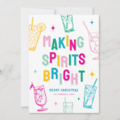Leuke Kleurrijke 'Making Spirits Bright' Kerstmis Feestdagenkaart (Voorkant)
