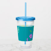 Leuke Kleurrijke Meisjes Retro Bloem Acryl Drinkbeker (Rechts)