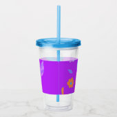 Leuke Kleurrijke Meisjes Retro Bloem Acryl Drinkbeker (Rechts)