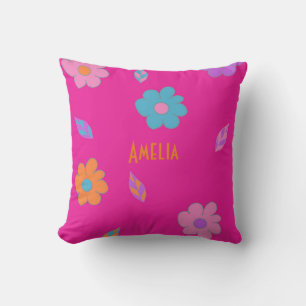 Leuke Kleurrijke Meisjes Retro Bloem Kussen
