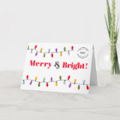 Leuke kleurrijke Merry & Bright Business logo Feestdagen Kaart (Voorkant)