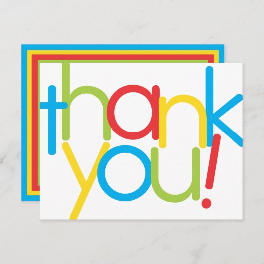 Leuke Kleurrijke Moderne Dankkaart Bedankkaart (Voorkant / Achterkant)