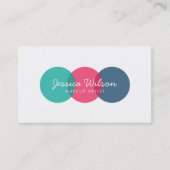Leuke kleurrijke moderne overlap cirkels Blauwgroe Visitekaartje (Voorkant)