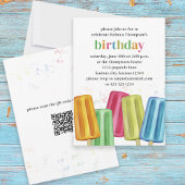Leuke Kleurrijke Moderne Verjaardag Popsicles QR C Kaart
