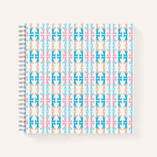 Leuke Kleurrijke Monogram Gele Roze Blauw Goud Notitieboek