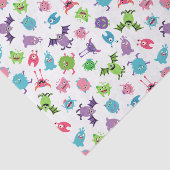 Leuke kleurrijke Monster Mash Patroon Halloween Pa Tissuepapier (Detail)