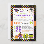 Leuke kleurrijke Monsters Halloween Verjaardag Kaart (Voorkant)