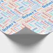 Leuke kleurrijke naam Gepersonaliseerd inpakpapier (Hoek)