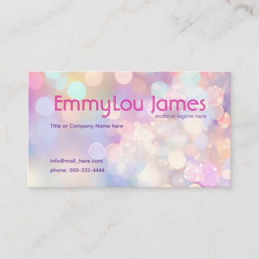 Leuke kleurrijke nachtleven kunstenaar schitteren visitekaartje (Voorkant)