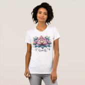 Leuke kleurrijke Namaste Lotus Flower Art T-shirt (Voorkant volledig)