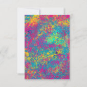 Leuke Kleurrijke Neon Verfspat Uitnodigingskaart Kaart (Achterkant)