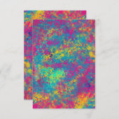 Leuke Kleurrijke Neon Verfspatser Uitnodigingskaar Kaart (Voorkant / Achterkant)