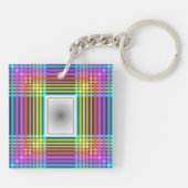 Leuke, kleurrijke neonverlichting op acryl sleutel sleutelhanger (Achterkant)