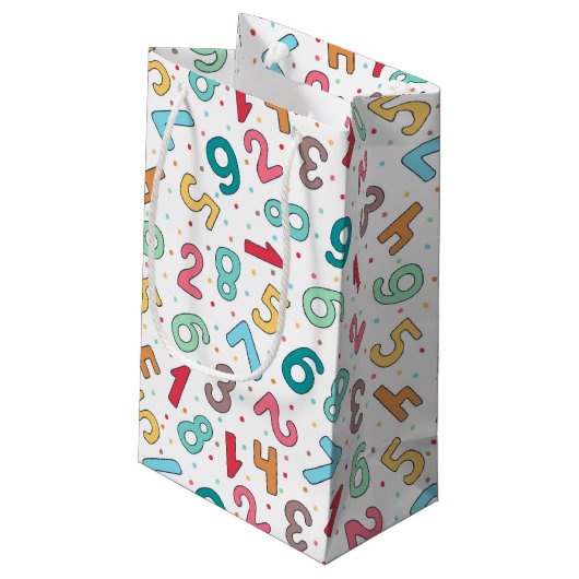 Leuke kleurrijke nummers patroon kinderen verjaard klein cadeauzakje (Achterkant Gekanteld)