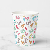 Leuke kleurrijke nummers patroon kinderen verjaard papieren bekers (Rechts)