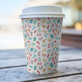 Leuke kleurrijke nummers patroon kinderen verjaard papieren bekers