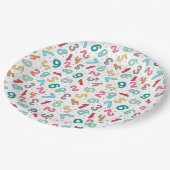 Leuke kleurrijke nummers patroon kinderen verjaard papieren bordje (Gekanteld)