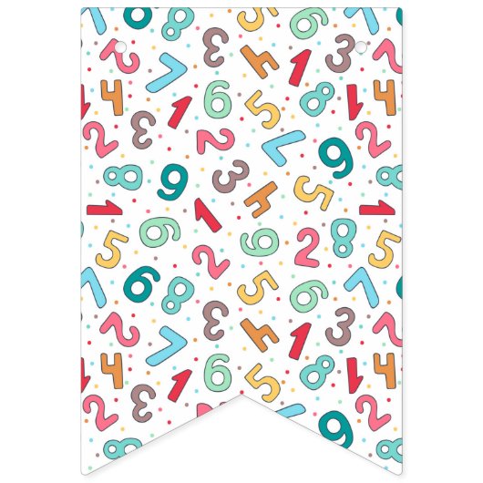 Leuke kleurrijke nummers patroon kinderen verjaard vlaggetjes (Tweede vlag)