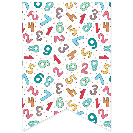Leuke kleurrijke nummers patroon kinderen verjaard vlaggetjes (Eerste vlag)