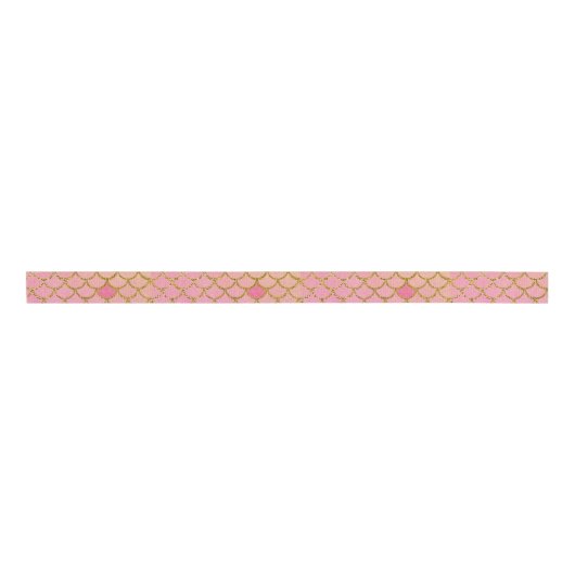 Leuke kleurrijke Ombre Pastel Zeemeermin patroon Grosgrain Lint (Voorkant)