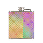 Leuke kleurrijke Ombre Pastel Zeemeermin patroon Heupfles (Achterkant)