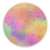 Leuke kleurrijke Ombre Pastel Zeemeermin patroon Keramische Knop (Voorkant)