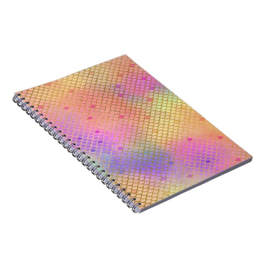 Leuke kleurrijke Ombre Pastel Zeemeermin patroon Notitieboek (Rechterzijde)