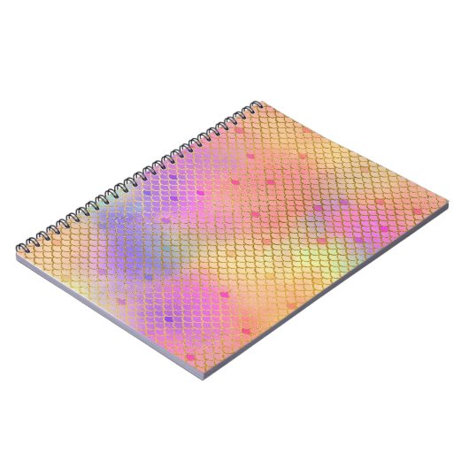 Leuke kleurrijke Ombre Pastel Zeemeermin patroon Notitieboek (Linkerzijde)