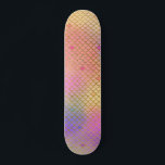 Leuke kleurrijke Ombre Pastel Zeemeermin patroon Persoonlijk Skateboard<br><div class="desc">Cool Pastel Roze,  Paarse,  Blauwgroen en Oranje Ombre Zeemeerminneschalen met Gold Foil Pattern. Deze leuke zeemeerminprint is ideaal voor een onder het zee Zeemeerminnenverjaardagscadeau.</div>