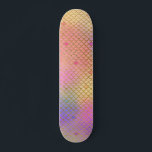 Leuke kleurrijke Ombre Pastel Zeemeermin patroon Persoonlijk Skateboard<br><div class="desc">Cool Pastel Roze,  Paarse,  Blauwgroen en Oranje Ombre Zeemeerminneschalen met Gold Foil Pattern. Deze leuke zeemeerminprint is ideaal voor een onder het zee Zeemeerminnenverjaardagscadeau.</div>