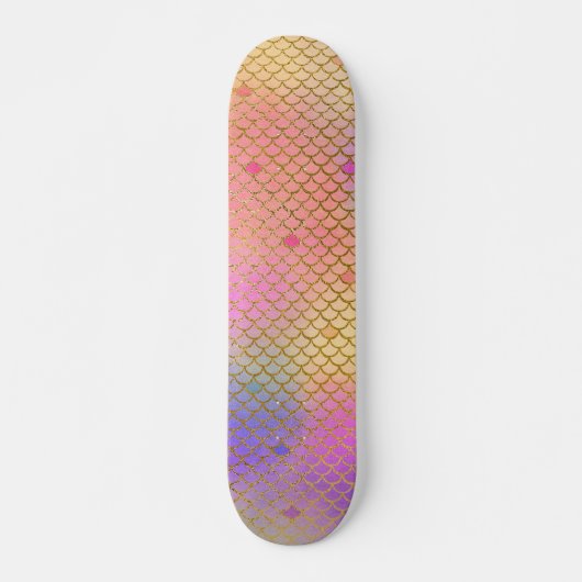 Leuke kleurrijke Ombre Pastel Zeemeermin patroon Persoonlijk Skateboard (Voorkant)