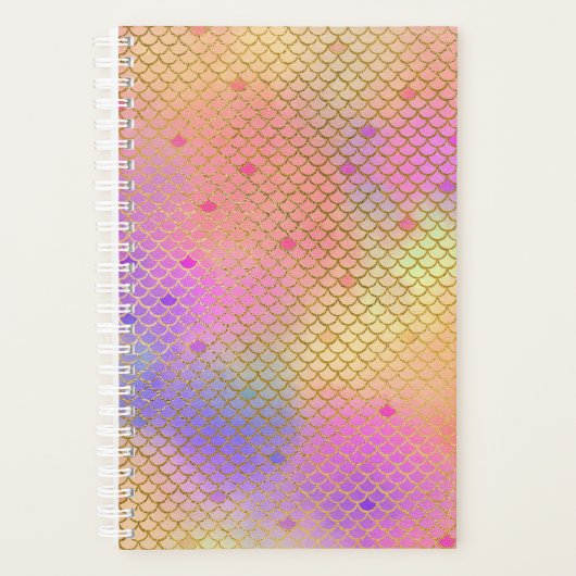 Leuke kleurrijke Ombre Pastel Zeemeermin patroon Planner (Voorkant)