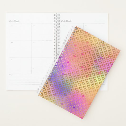 Leuke kleurrijke Ombre Pastel Zeemeermin patroon Planner (Display)